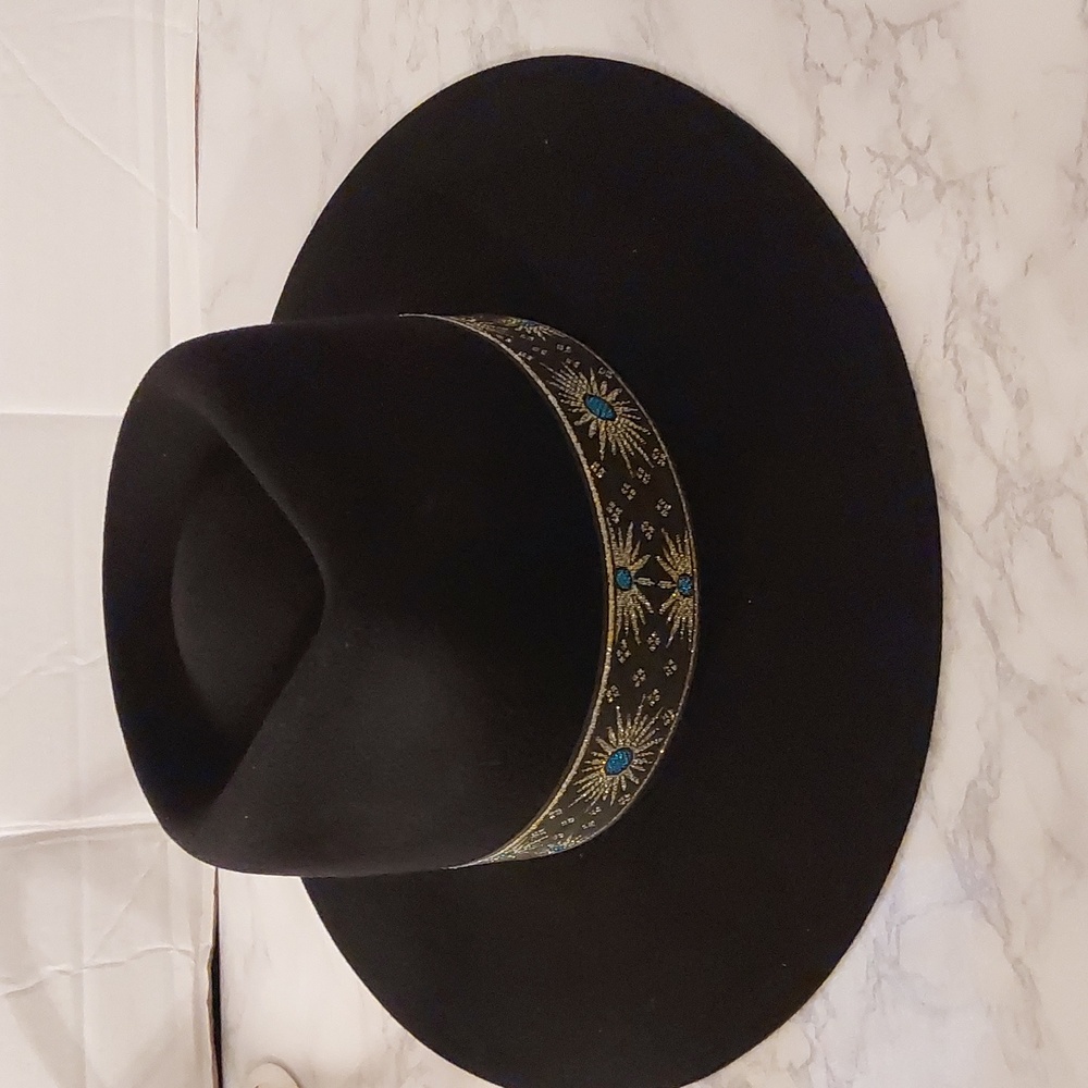 LACK OF COLOR THE PHOENIX FEDORA HAT BLACK SIZE 57CM(M) - Picture 7 of 15